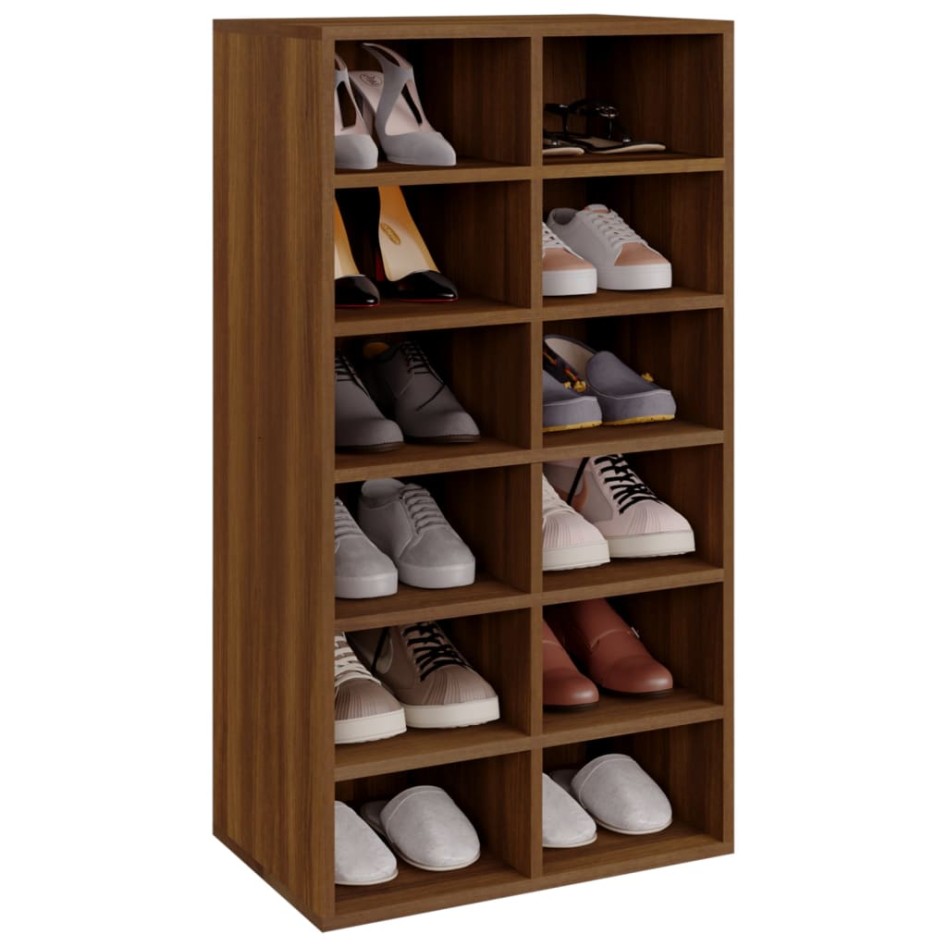 Mueble zapatero madera contrachapada marrón roble