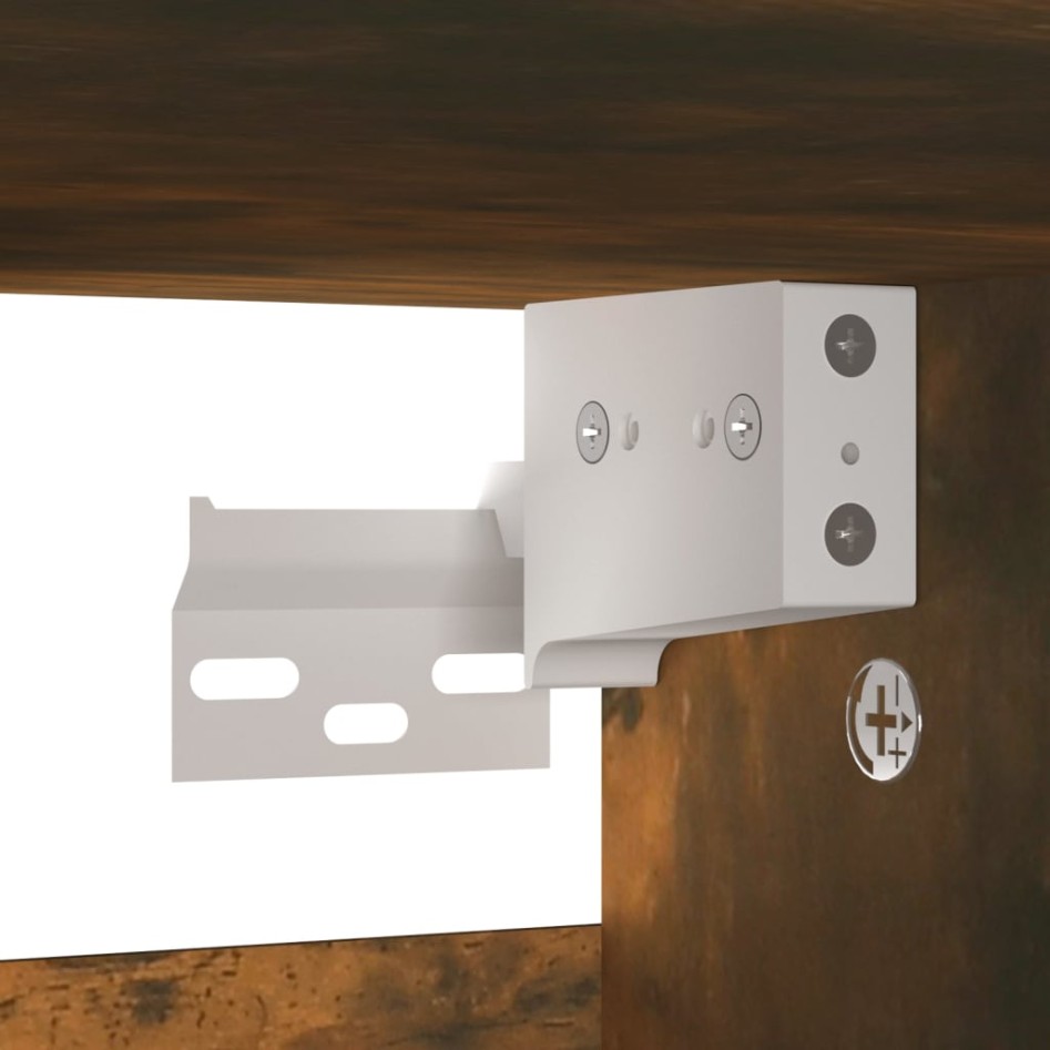 Mueble zapatero madera contrachapada roble ahumado 60x35x70