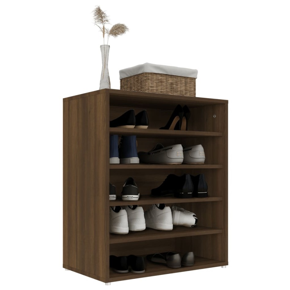 Mueble zapatero madera contrachapada roble marrón 60x35x70