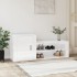 Mueble zapatero madera contrachapada blanco brillo 130x35x54