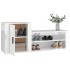 Mueble zapatero madera contrachapada blanco brillo 130x35x54