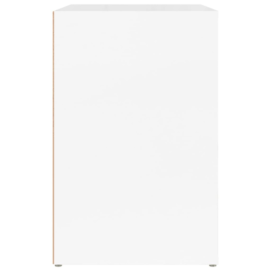 Mueble zapatero madera contrachapada blanco brillo 130x35x54