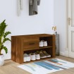 Mueble zapatero contrachapada color marrón roble 80x35x45 cm