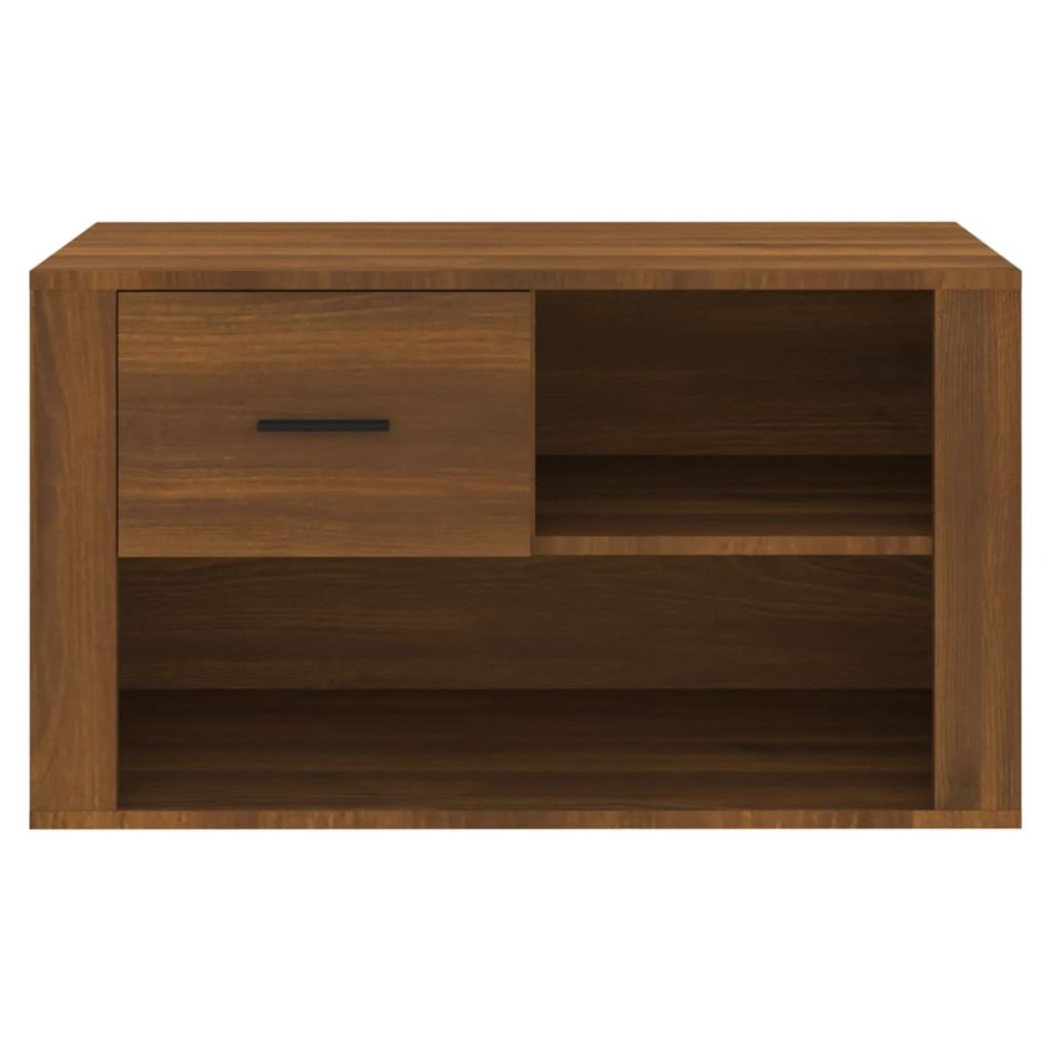 Mueble zapatero contrachapada color marrón roble 80x35x45