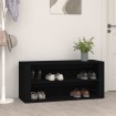 Mueble zapatero de madera contrachapada negro 100x35x45 cm