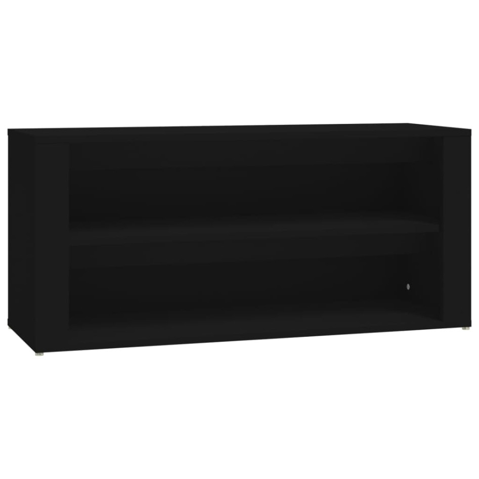 Mueble zapatero de madera contrachapada negro 100x35x45