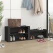 Mueble zapatero madera contrachapada negro 150x35x45 cm