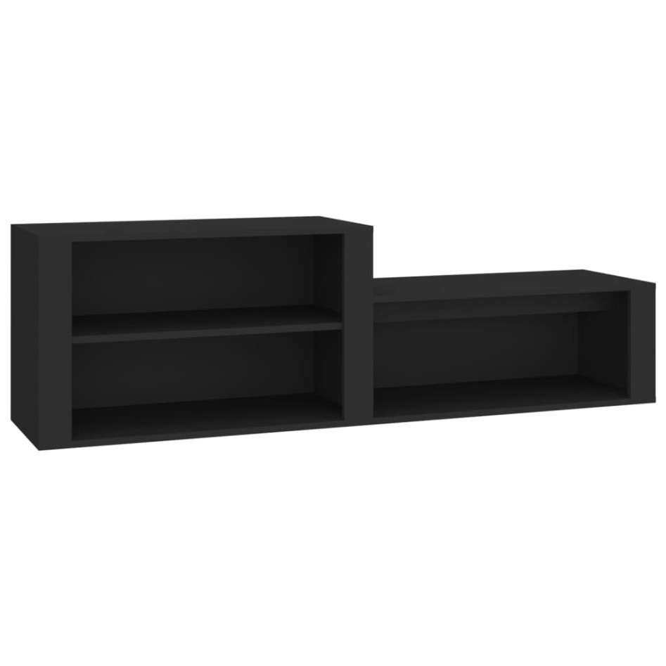 Mueble zapatero madera contrachapada negro 150x35x45