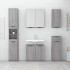 Armario de baño con espejo color gris Sonoma 64x20x67