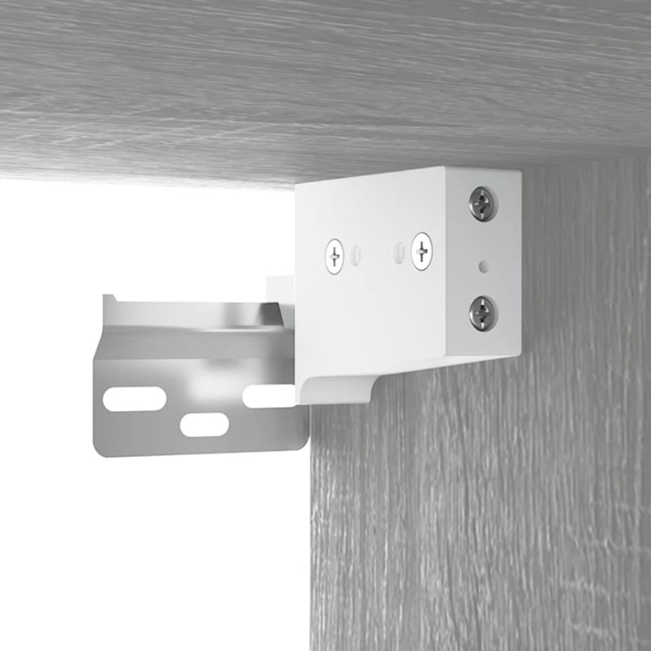 Armario de baño con espejo color gris Sonoma 64x20x67