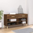 Mueble zapatero madera contrachapada marrón roble 102x35x55 cm