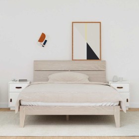 Mesitas de noche 2 uds madera maciza pino blanco 40x34x55