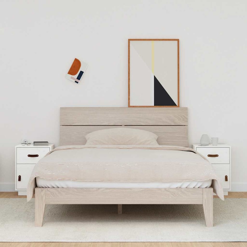 Mesitas de noche 2 uds madera maciza pino blanco 40x34x55