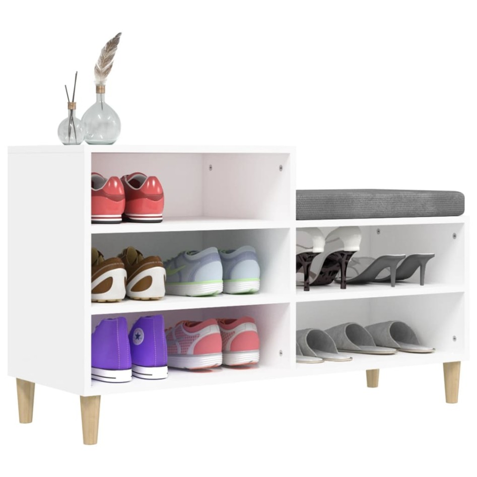Mueble zapatero madera contrachapada blanco 102x36x60