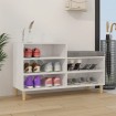 Mueble zapatero madera contrachapada blanco brillo 102x36x60 cm