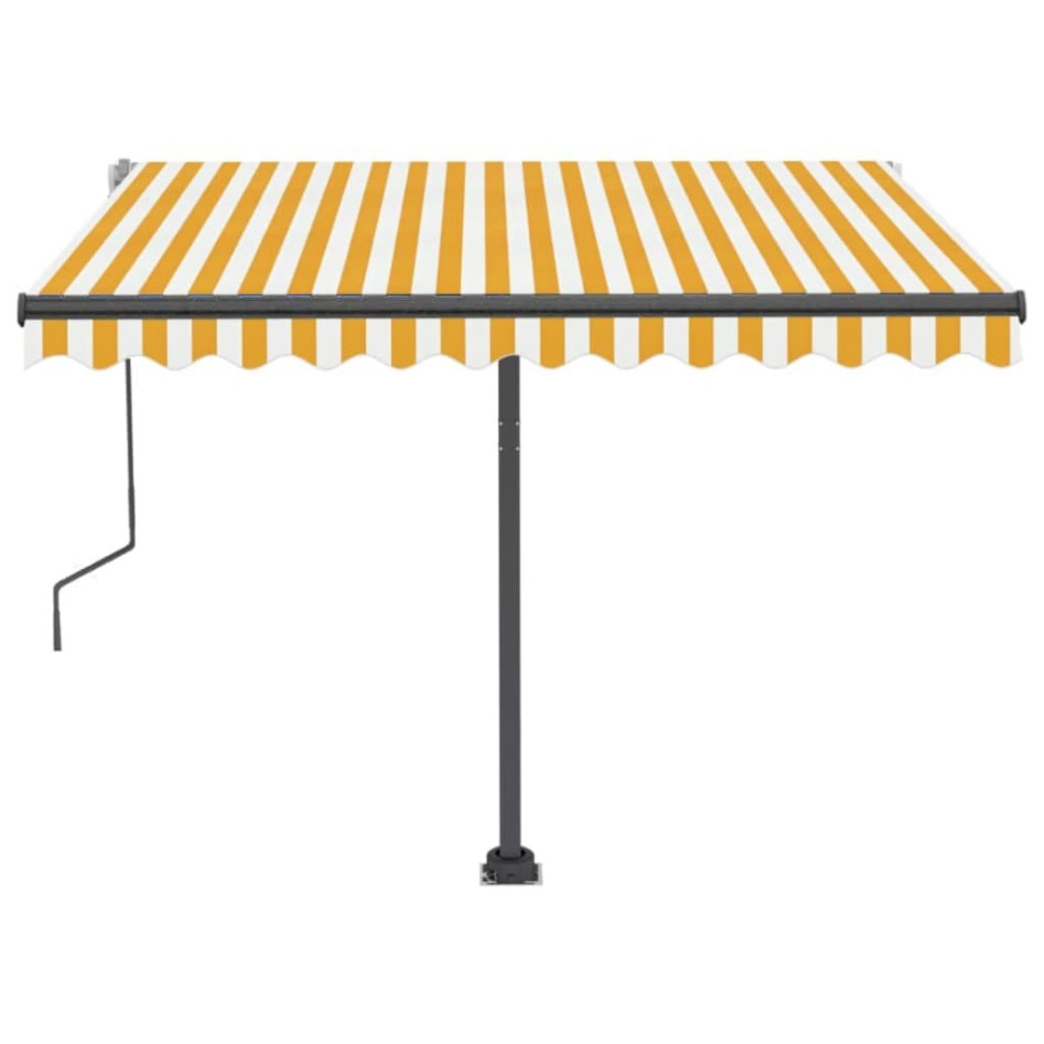 Toldo manual retráctil con LED amarillo y blanco 300x250