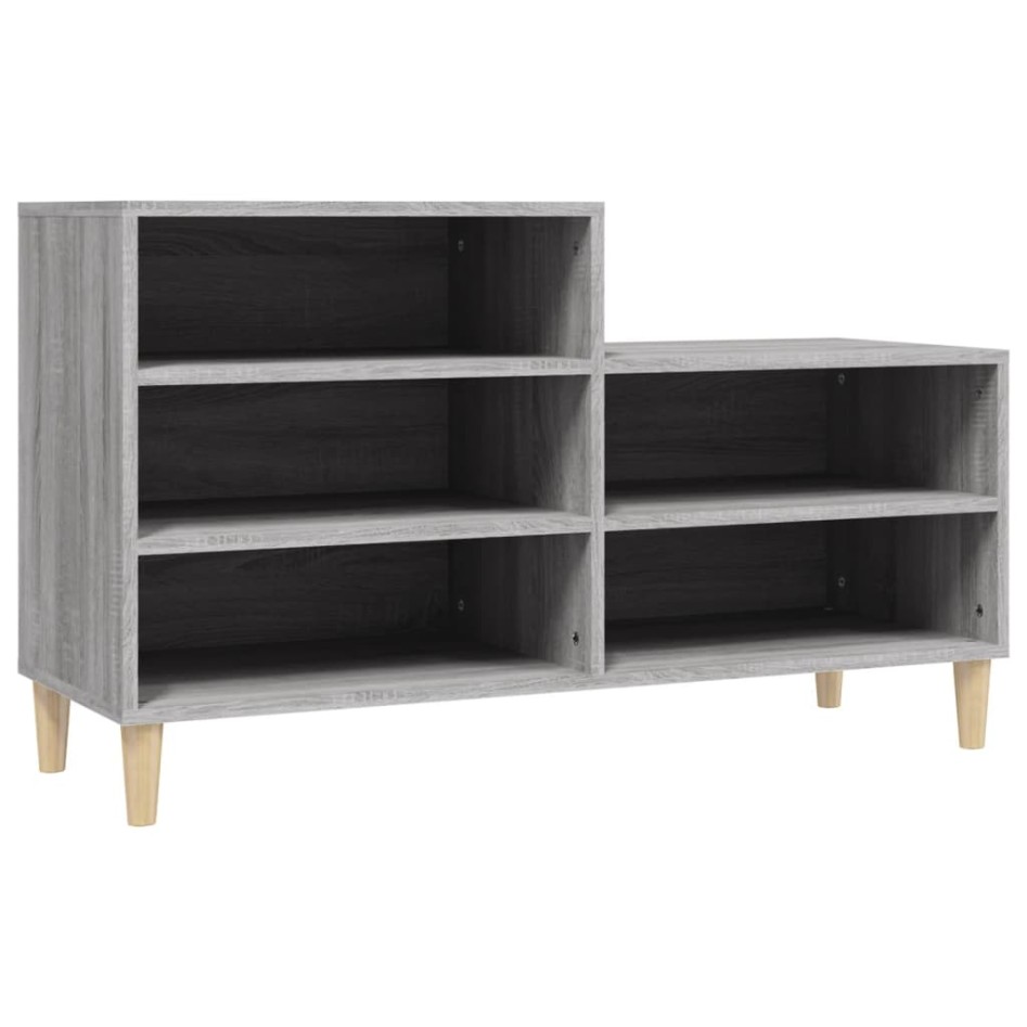 Mueble zapatero madera contrachapada gris Sonoma 102x36x60
