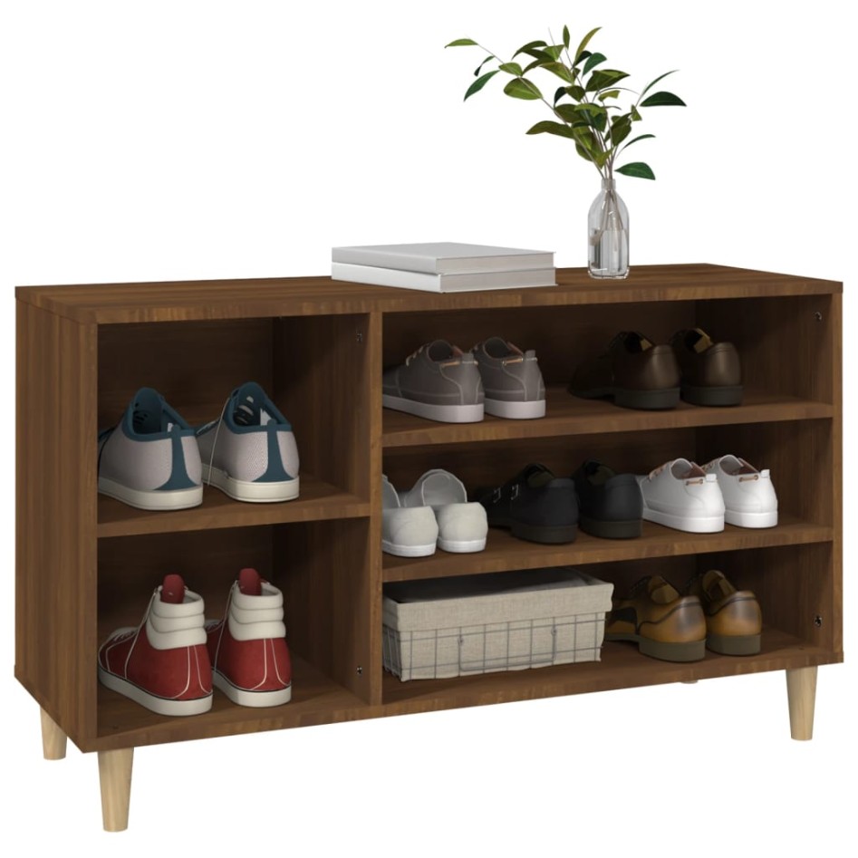 Mueble zapatero madera contrachapada roble marrón 102x36x60