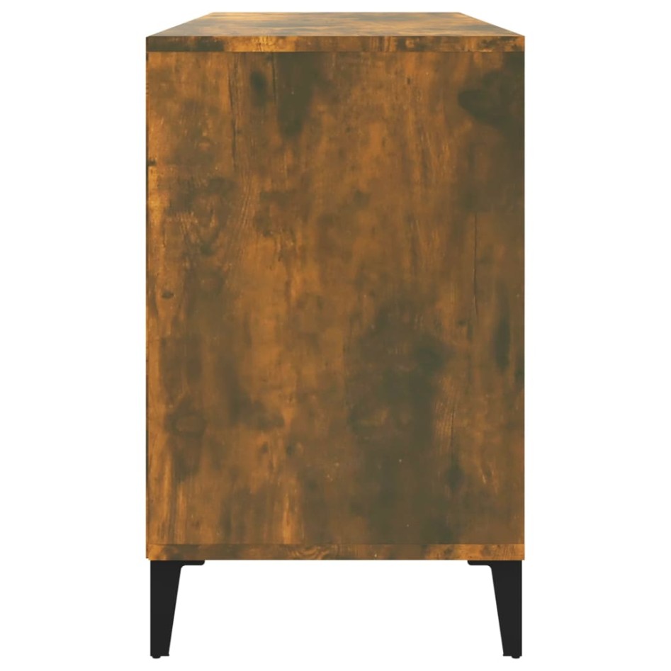 Mueble zapatero madera contrachapada roble ahumado 102x36x60