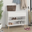 Mueble zapatero madera contrachapada blanco brillo 70x36x60 cm