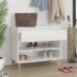 Mueble zapatero madera contrachapada blanco brillo 70x36x60