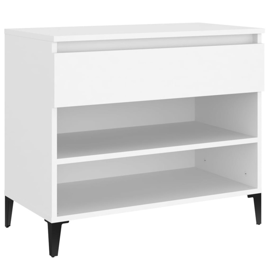 Mueble zapatero madera contrachapada blanco 70x36x60