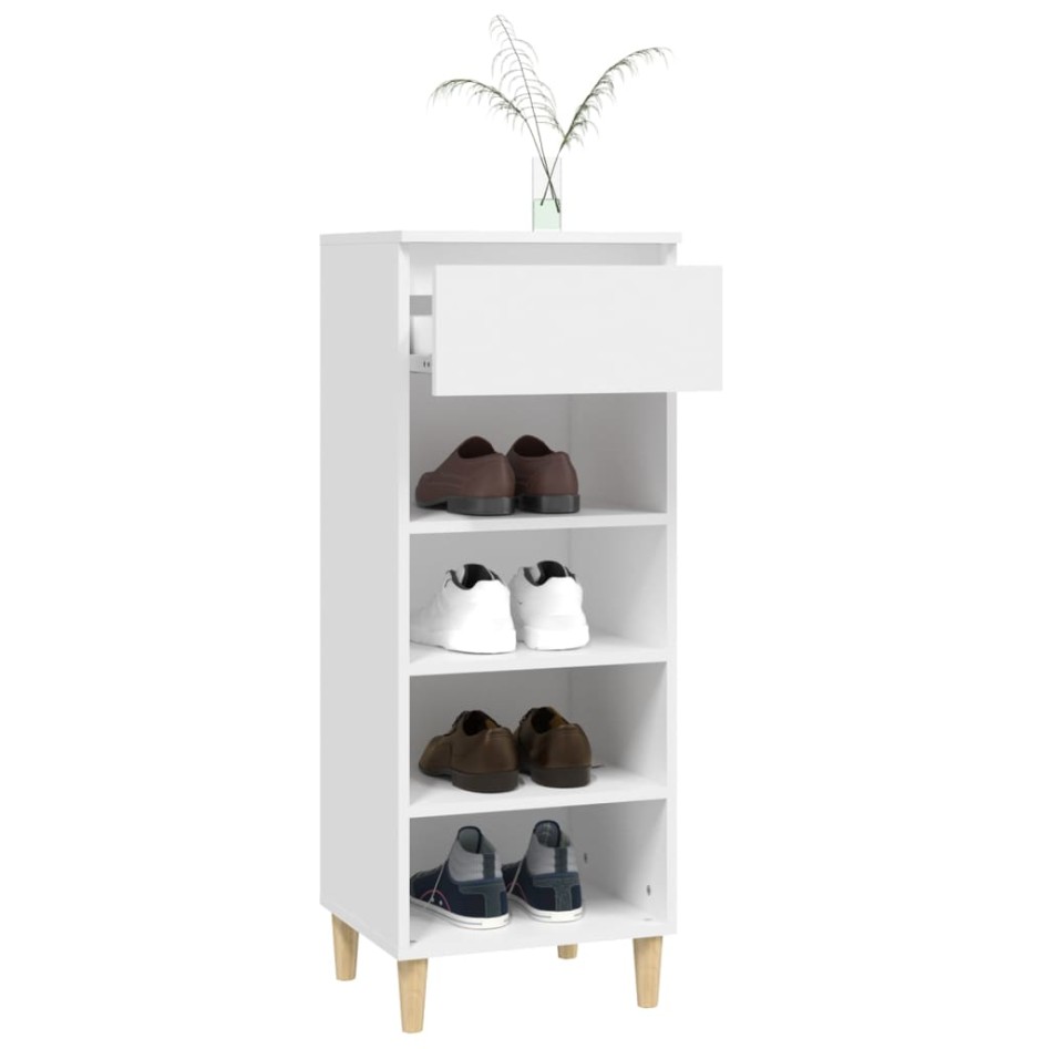 Mueble zapatero madera contrachapada blanco 40x36x105