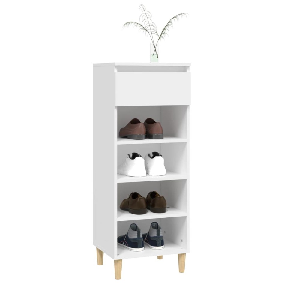 Mueble zapatero madera contrachapada blanco 40x36x105