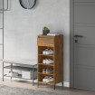 Zapatero madera contrachapada roble ahumado 40x36x105 cm