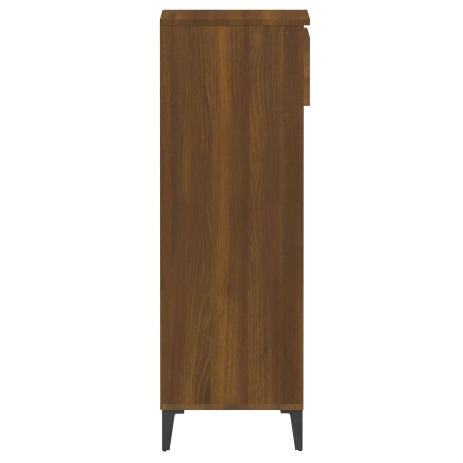 Mueble zapatero madera contrachapada marrón roble 40x36x105