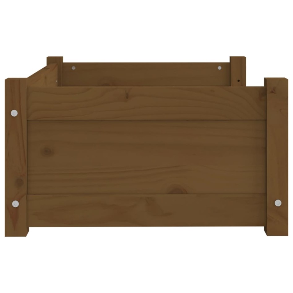 Cama para perros madera maciza pino marrón miel 65,5x50,5x28