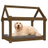 Cama para perros madera maciza pino marrón miel 81x60x70