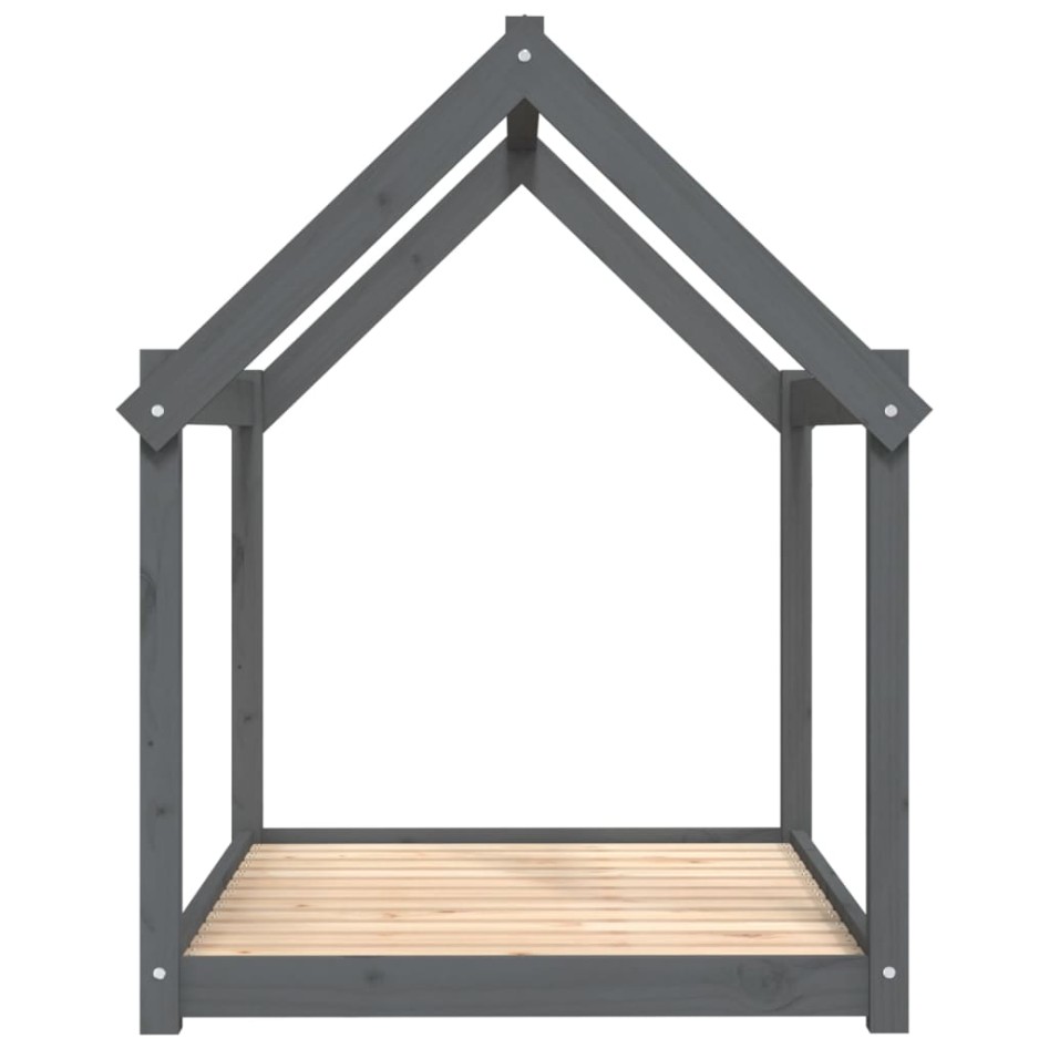 Cama para perros madera maciza de pino gris 111x80x100