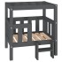 Cama para perros madera maciza de pino gris 65,5x43x70