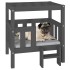 Cama para perros madera maciza de pino gris 65,5x43x70