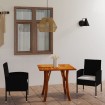 Juego de comedor para jardín 3 piezas negro