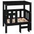 Cama para perros madera maciza de pino negro 65,5x43x70
