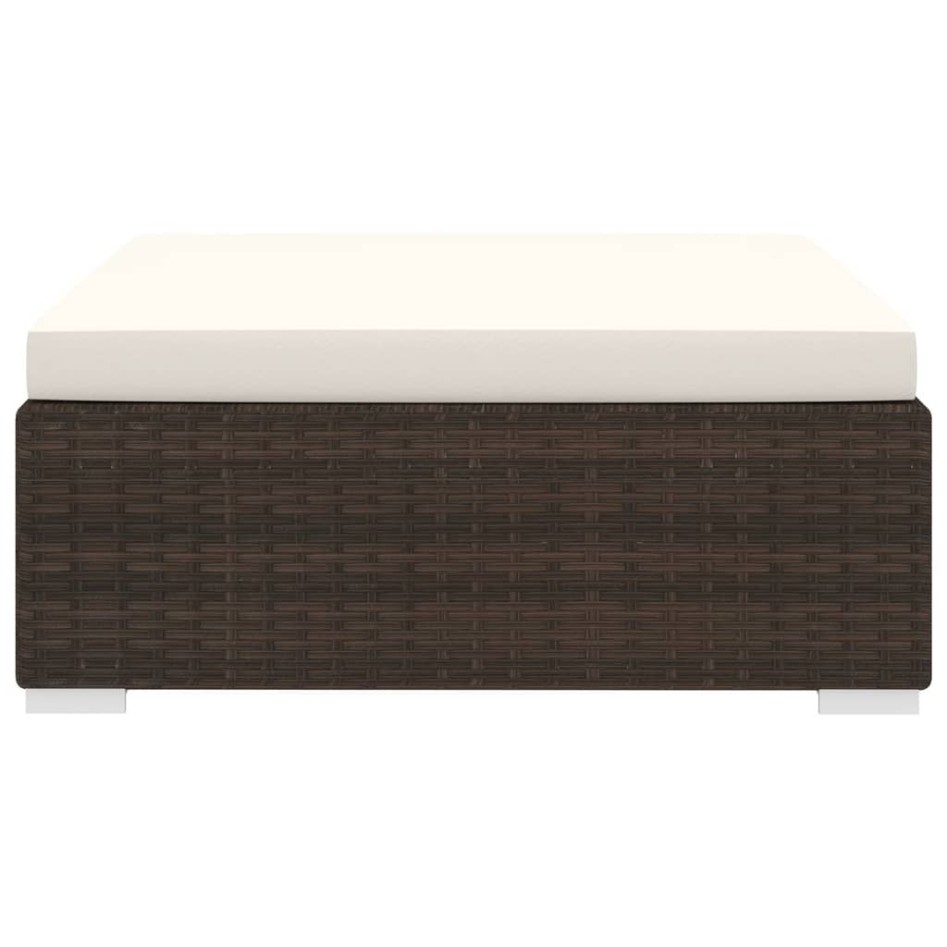 Reposapies seccional con cojín 1 uds ratán sintético