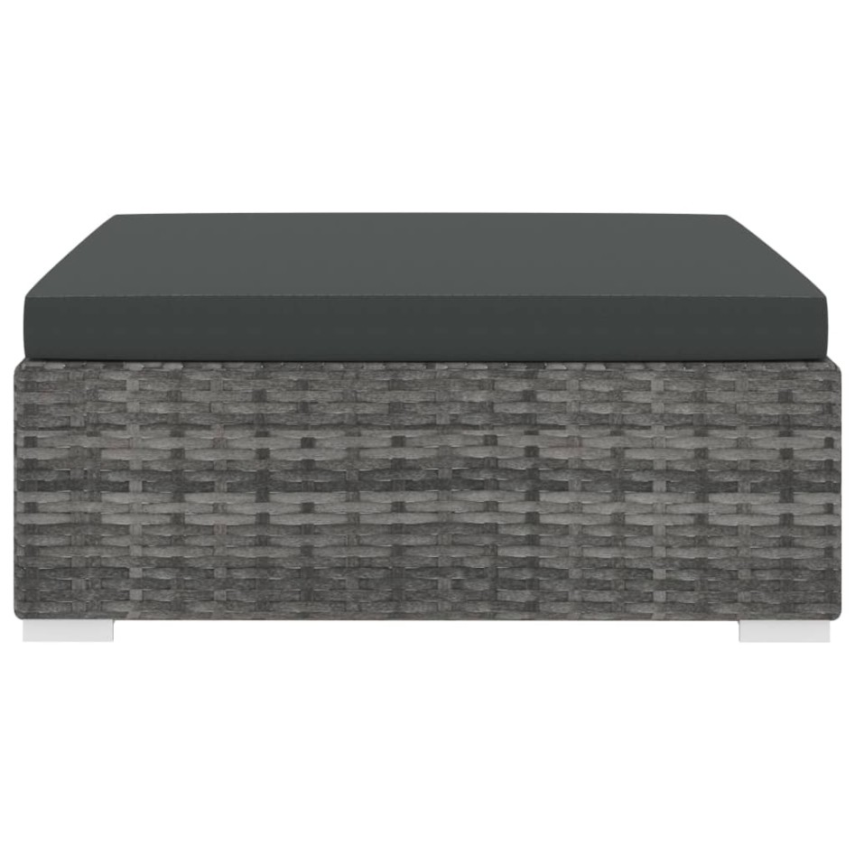 Reposapiés seccional con cojín 1 uds ratán sintético