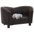 Sofá para perros cuero sintético marrón 67x41x39