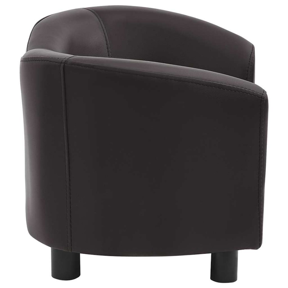 Sofá para perros cuero sintético marrón 67x41x39