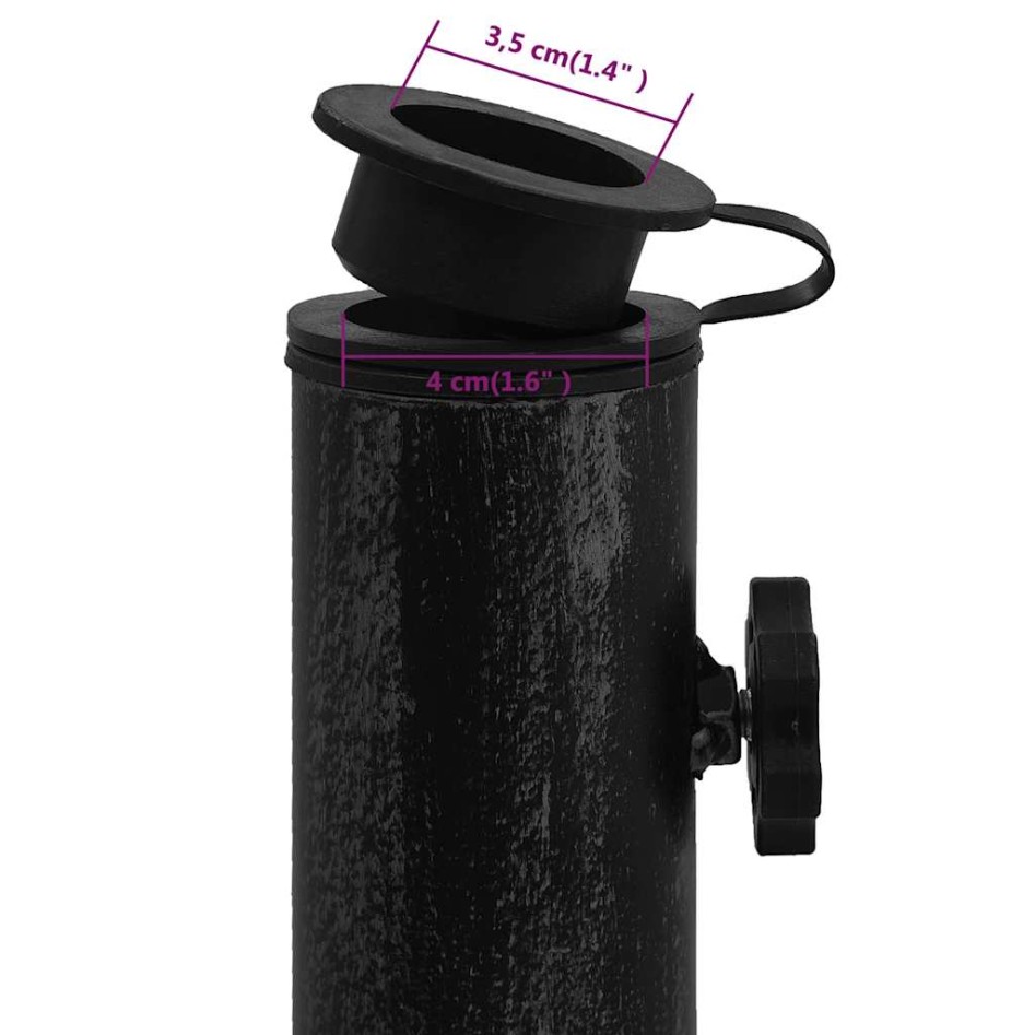 Base de sombrilla de hierro fundido negro 47x47x33