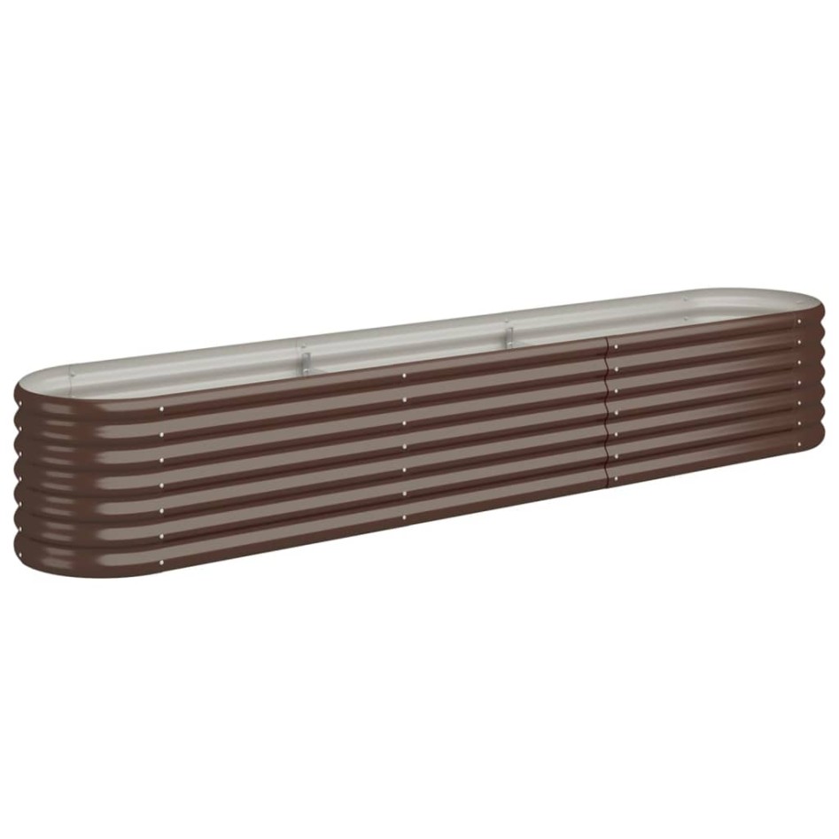 Jardinera arriate acero recubrimiento polvo marrón 224x40x36