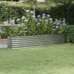 Jardinera arriate acero recubrimiento polvo plata 224x40x36 cm