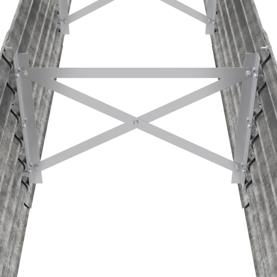 Jardinera arriate acero recubrimiento polvo plata 224x40x36