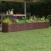 Jardinera arriate acero recubrimiento polvo marrón 260x40x36 cm