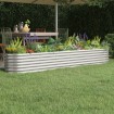 Jardinera arriate acero recubrimiento polvo plata 260x40x36 cm