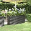 Jardinera arriate acero recubierto polvo antracita 152x40x68 cm