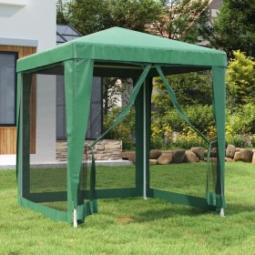 Carpa para fiestas con 4 paredes de malla HDPE verde 2x2