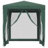 Carpa para fiestas con 4 paredes de malla HDPE verde 2x2